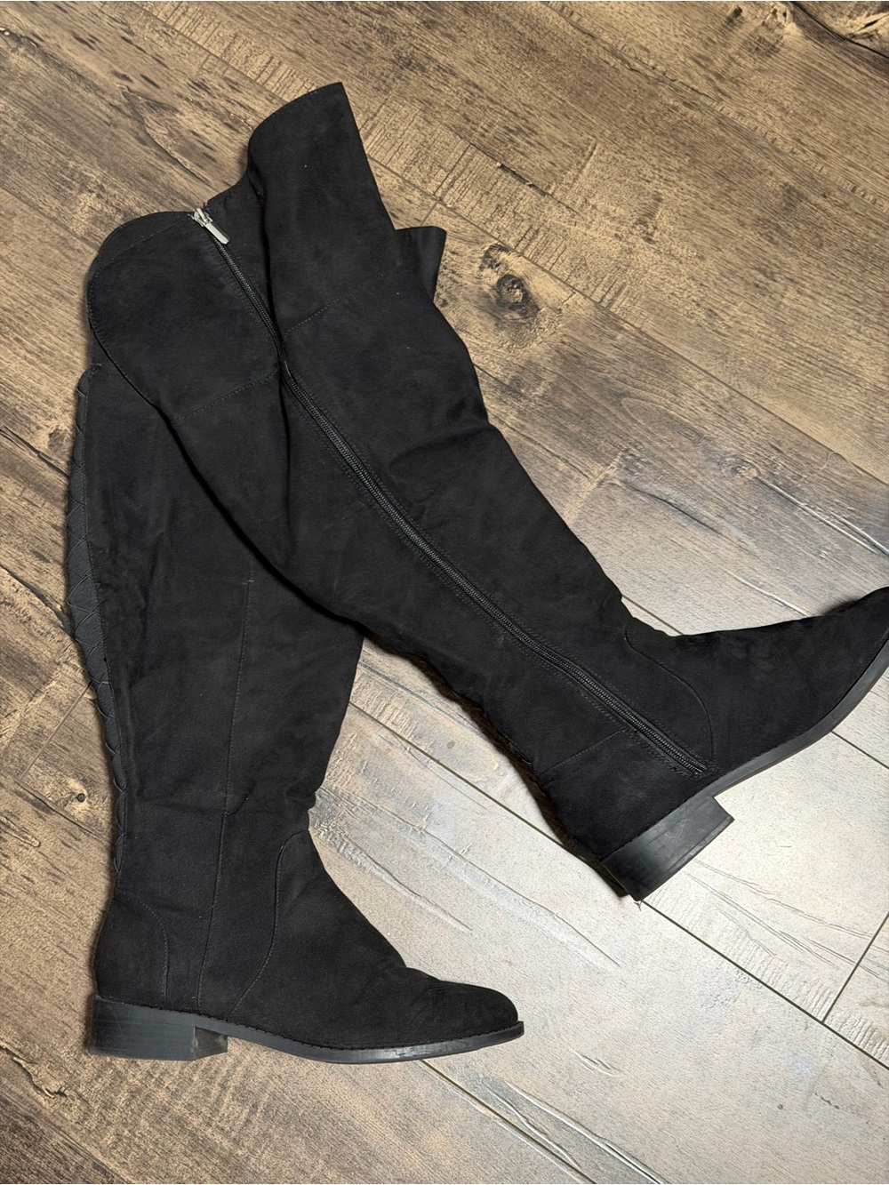 torrid Black Over-The-Knee Suede-Look Riding Boots